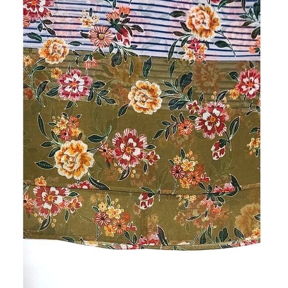 Cabi Penelope tiered abstract floral sheer blouse top women's XS - Picture 4 of 8